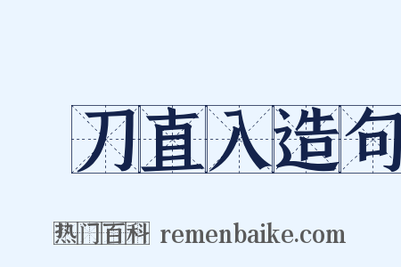 單刀直入造句是什么意思的图片